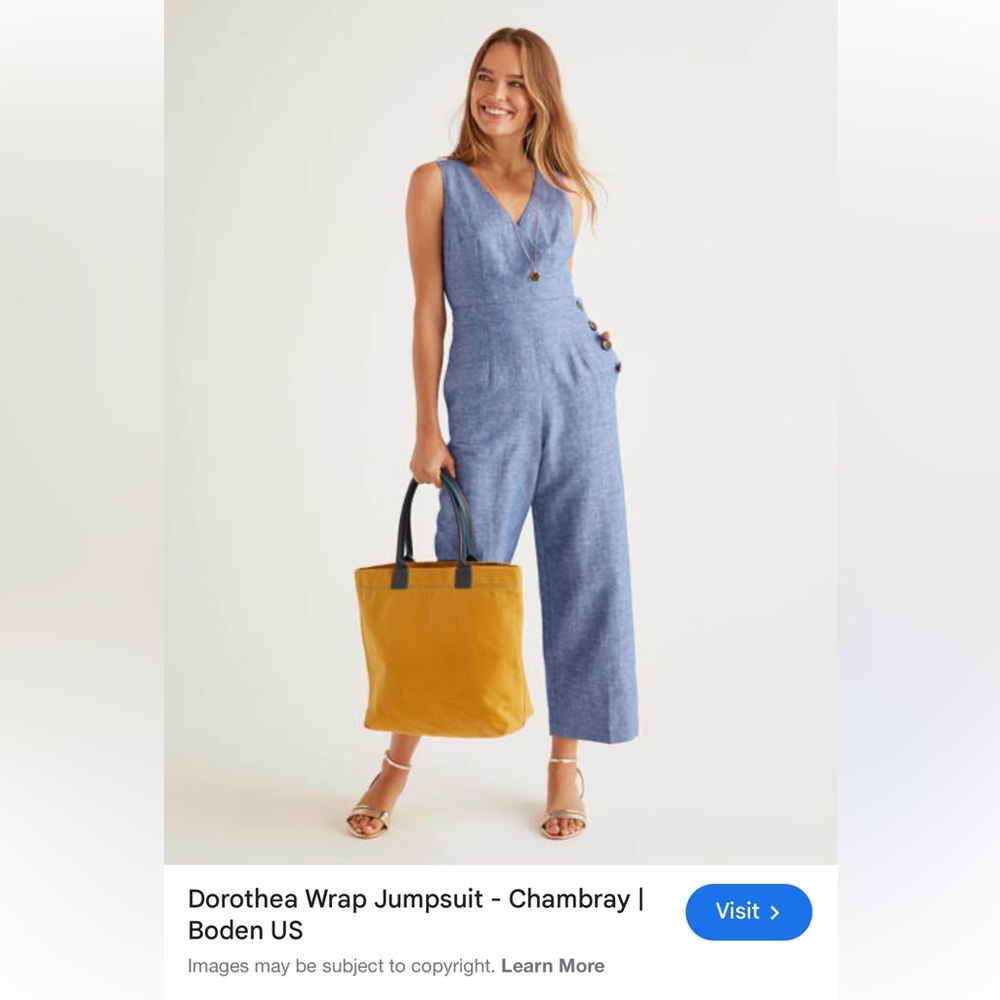 Boden Blue Sleeveless Jumpsuit - Picture 8 of 10